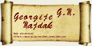 Georgije Majdak vizit kartica